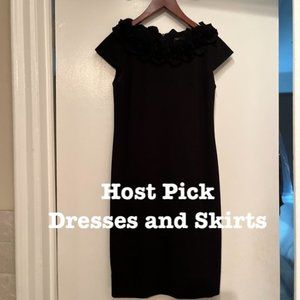 Black Evening Dress –‎ Just..Taylor Ruffled Collar Black Dress – Size 6